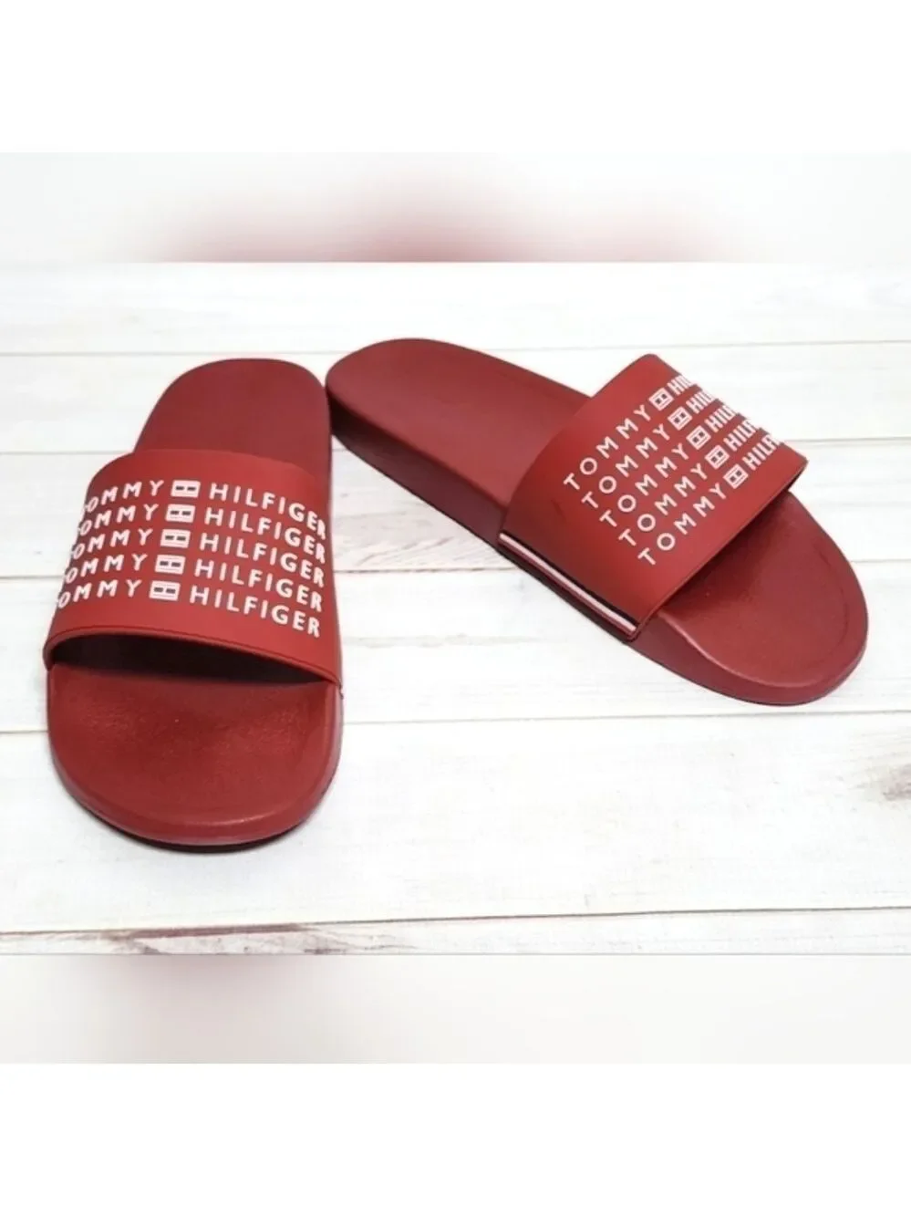 Tommy Hilfiger Men's Esco Red Slides Size 12 - New In Box